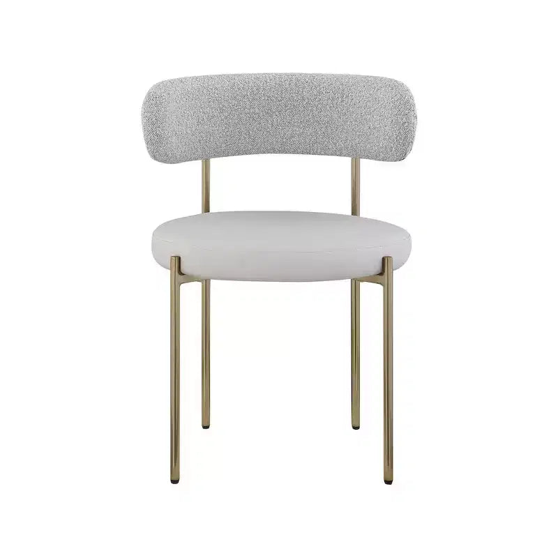Meridian Furniture, Chaises de salle à manger Beacon en cuir vegan et tissu bouclé, lot de 2