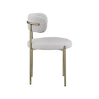 Meridian Furniture, Chaises de salle à manger Beacon en cuir vegan et tissu bouclé, lot de 2