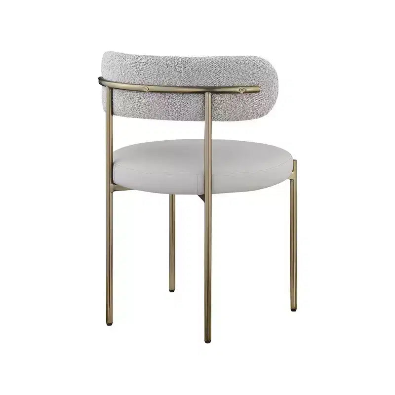 Meridian Furniture, Chaises de salle à manger Beacon en cuir vegan et tissu bouclé, lot de 2