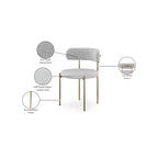 Meridian Furniture, Chaises de salle à manger Beacon en cuir vegan et tissu bouclé, lot de 2