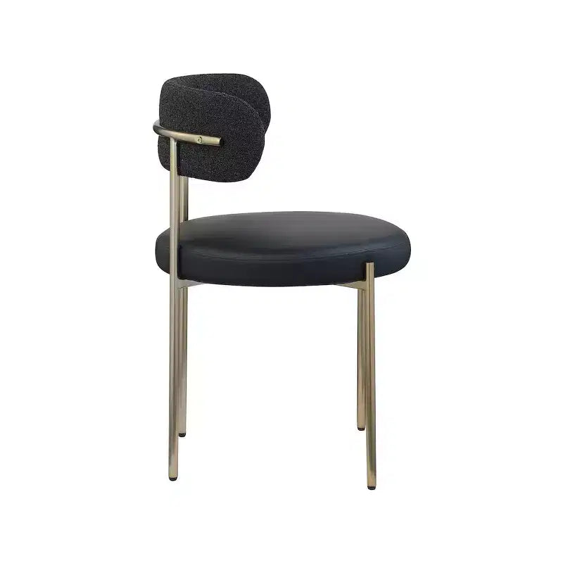 Meridian Furniture, Chaises de salle à manger Beacon en cuir vegan et tissu bouclé, lot de 2