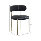 Meridian Furniture, Chaises de salle à manger Beacon en cuir vegan et tissu bouclé, lot de 2