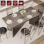 CuisinSmart Table à manger 180 cm pour 6 personnes, table de cuisine rectangulaire de style rustique avec cadre robuste, bureau long et table de dîner en bois épaissi