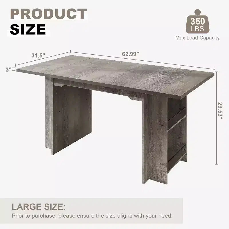CuisinSmart Table de salle à manger de style rustique avec 4 étagères de rangement spacieuses, table de cuisine rectangulaire en bois rustique, pour 4 à 6 personnes