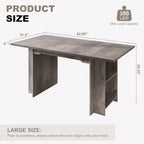 CuisinSmart Table de salle à manger de style rustique avec 4 étagères de rangement spacieuses, table de cuisine rectangulaire en bois rustique, pour 4 à 6 personnes