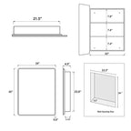 Armoire de toilette rectangulaire noire de 30 x 24 pouces avec miroir