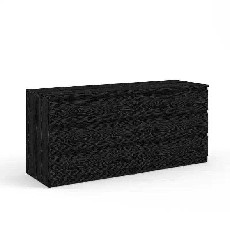 Tvilum, Commode double à 6 tiroirs Scottsdale, grain de bois noir