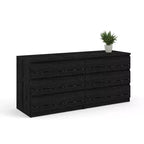 Tvilum, Commode double à 6 tiroirs Scottsdale, grain de bois noir