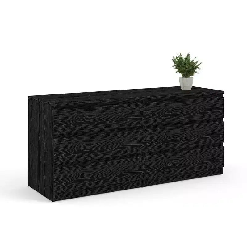 Tvilum, Commode double à 6 tiroirs Scottsdale, grain de bois noir