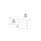 Tvilum, Commode double à 6 tiroirs Scottsdale, grain de bois noir