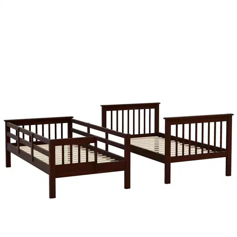 Lit superposé jumeau sur jumeau avec escalier, rangement et barrière de sécurité pour chambre à coucher, dortoir, couleur blanche