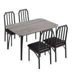 Ensemble de table à manger CuisinSmart, avec design à chanfrein, table de cuisine 3/5 pièces avec sièges rembourrés