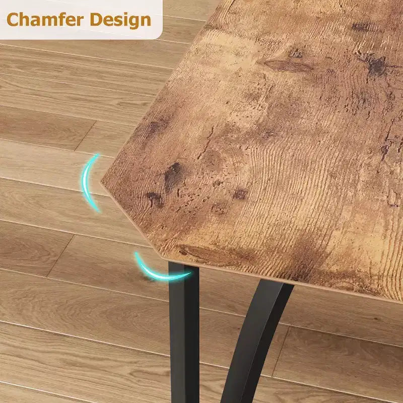 Ensemble de table à manger CuisinSmart, avec design à chanfrein, table de cuisine 3/5 pièces avec sièges rembourrés