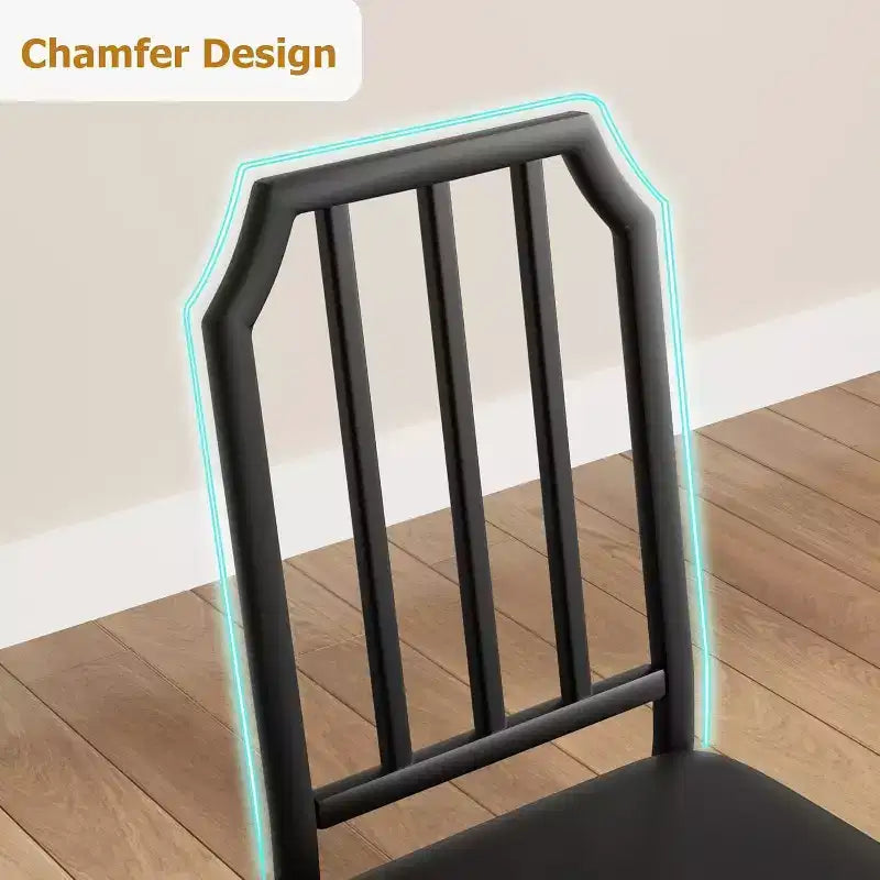 Ensemble de table à manger CuisinSmart, avec design à chanfrein, table de cuisine 3/5 pièces avec sièges rembourrés
