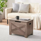 Banc de rangement Acekool avec couvercle relevable - Siège et organisateur d'entrée en bois rustique