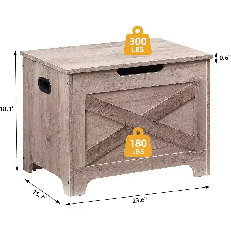 Banc de rangement Acekool avec couvercle relevable - Siège et organisateur d'entrée en bois rustique