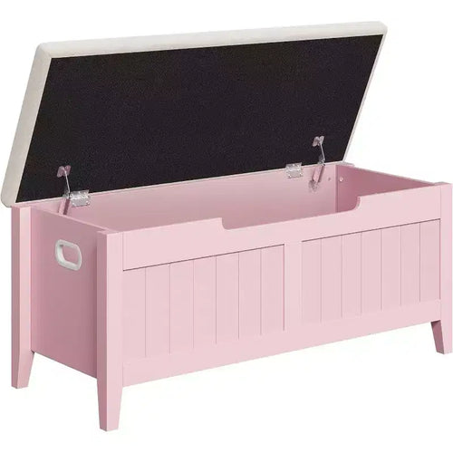 Acekool 39 Storage Bench with Cushion Seat and Safety Hinges  Entryway & Bedroom Shoe Organizer