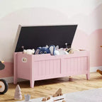 Acekool 39 Banc de rangement avec coussin de siège et charnières de sécurité Organiseur à chaussures pour entrée et chambre