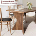 Table de salle à manger CuisinSmart 70,9 pouces pour 6 personnes, table de cuisine rectangulaire de style ferme avec cadre robuste et pieds en V, bureau épais en bois