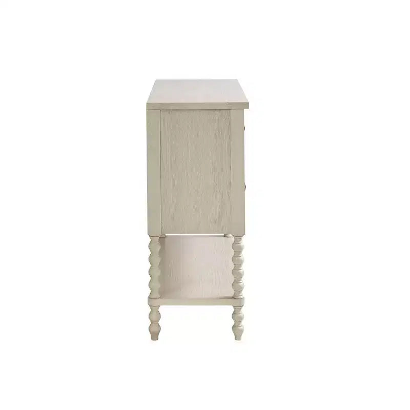Table de chevet/d'appoint en bois massif Okak Farmhouse avec 2 tiroirs et étagère, pour salon