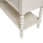 Table de chevet/d'appoint en bois massif Okak Farmhouse avec 2 tiroirs et étagère, pour salon