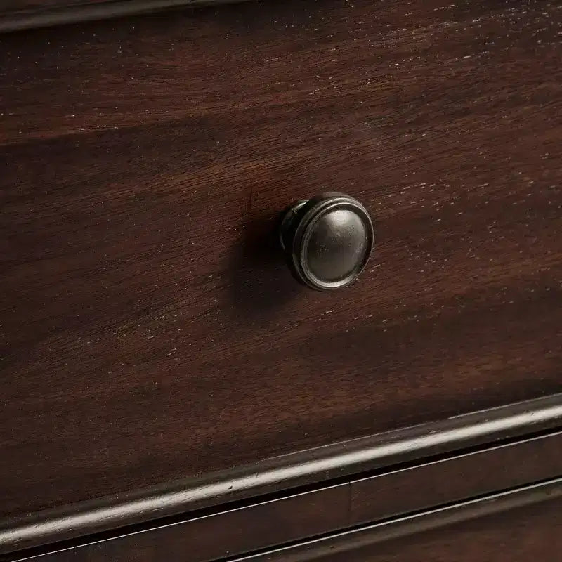 Table de chevet/d'appoint en bois massif Okak Farmhouse avec 2 tiroirs et étagère, pour salon