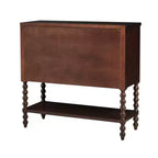 Table de chevet/d'appoint en bois massif Okak Farmhouse avec 2 tiroirs et étagère, pour salon