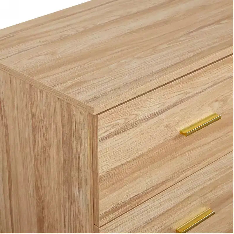 Commode moderne Okak à 8/9 tiroirs avec poignées dorées, grand meuble de rangement pour chambre ou salon