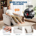 Fauteuil inclinable, fauteuil à bascule pivotant avec ports de chargement USB, fauteuil inclinable en tissu chenille rembourré avec accoudoirs à double couche
