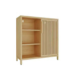 Meuble de rangement moderne GDFStudio Smedley de 32,9 po en bambou avec porte unique