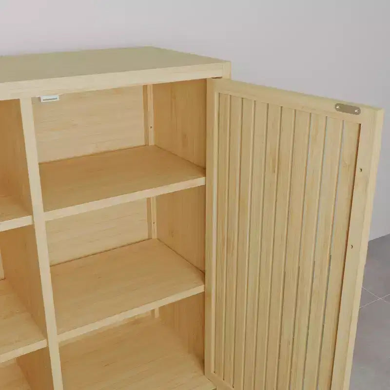 Meuble de rangement moderne GDFStudio Smedley de 32,9 po en bambou avec porte unique