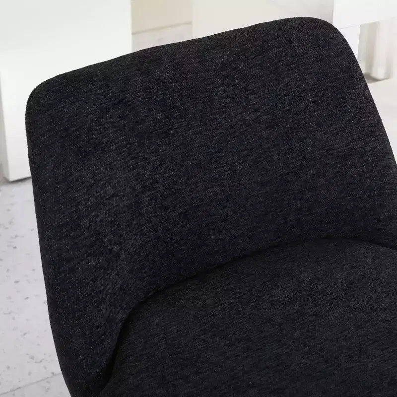 MAYEERTY Lot de 2 tabourets de bar pivotants à hauteur de comptoir, pivot à 360°, hauteur d'assise 65 cm, tissu lin, noir pour îlot de cuisine et pub