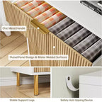 Commode moderne à 5 tiroirs avec poignées dorées - Grand meuble de rangement pour chambre, salon et entrée