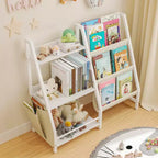 SUGIFT Bibliothèque et rangement de jouets à 3 niveaux pour enfants, bibliothèque pour enfants, organisateur de rangement de jouets (Blanc)