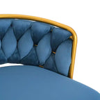 MAYEERTY Lot de 2 tabourets de bar pivotants de 79 cm de hauteur, tissés à la main, bleus, pour îlot de cuisine