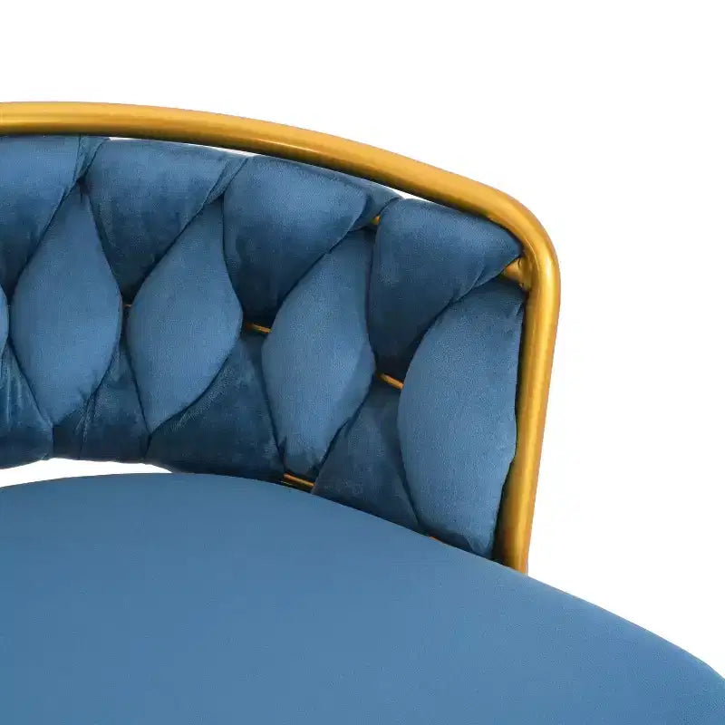 MAYEERTY Lot de 2 tabourets de bar pivotants de 79 cm de hauteur, tissés à la main, bleus, pour îlot de cuisine