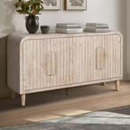 Buffet de ferme noir antique avec rangement incurvé