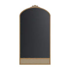 PexFix Miroir mural marron avec cadre en bois sculpté classique en arche, base en rotin, 94 cm L x 180 cm H