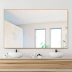 Miroir rectangulaire PexFix 51x31 en aluminium à bords fins et à angle droit, pleine longueur, sans support