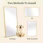 Miroir rectangulaire PexFix 51x31 en aluminium à bords fins et à angle droit, pleine longueur, sans support