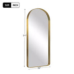 PexFix Miroir en pied 81 cm (32 po) L x 180 cm (71 po) H avec cadre arqué moderne et coins arrondis, doré