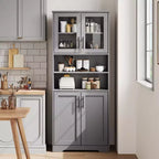 Meuble de garde-manger de cuisine, meuble de bar à café en bois avec 4 portes et 1 tiroir, meuble de rangement de ferme