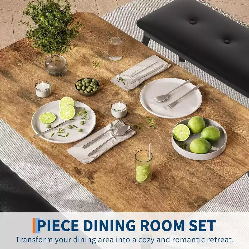 Ensemble table à rallonge 44 polyvalente, 3 pièces de mobilier convertible cuisine/salle à manger, design compact pour petits espaces, facile à assembler