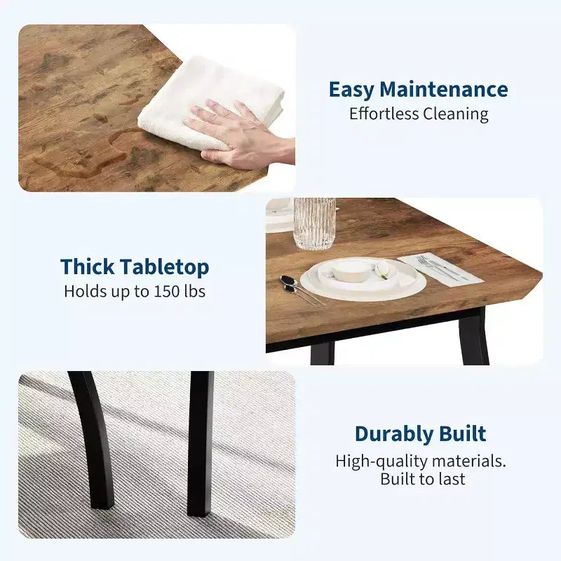 Ensemble table à rallonge 44 polyvalente, 3 pièces de mobilier convertible cuisine/salle à manger, design compact pour petits espaces, facile à assembler