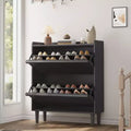 Shoe Cabinet with Flip Drawers, Modern Shoe Storage for Entryway, Wooden Shoe Cabinet with Adjustable Shelf