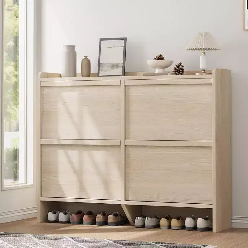 Meuble à chaussures avec tiroirs basculants, meuble de rangement à chaussures moderne pour entrée, meuble à chaussures en bois avec étagère réglable