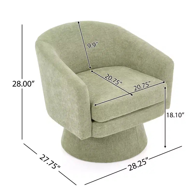 Fauteuil rembourré en chenille pivotant à 360° Christopher Knight Home Aether avec coussin