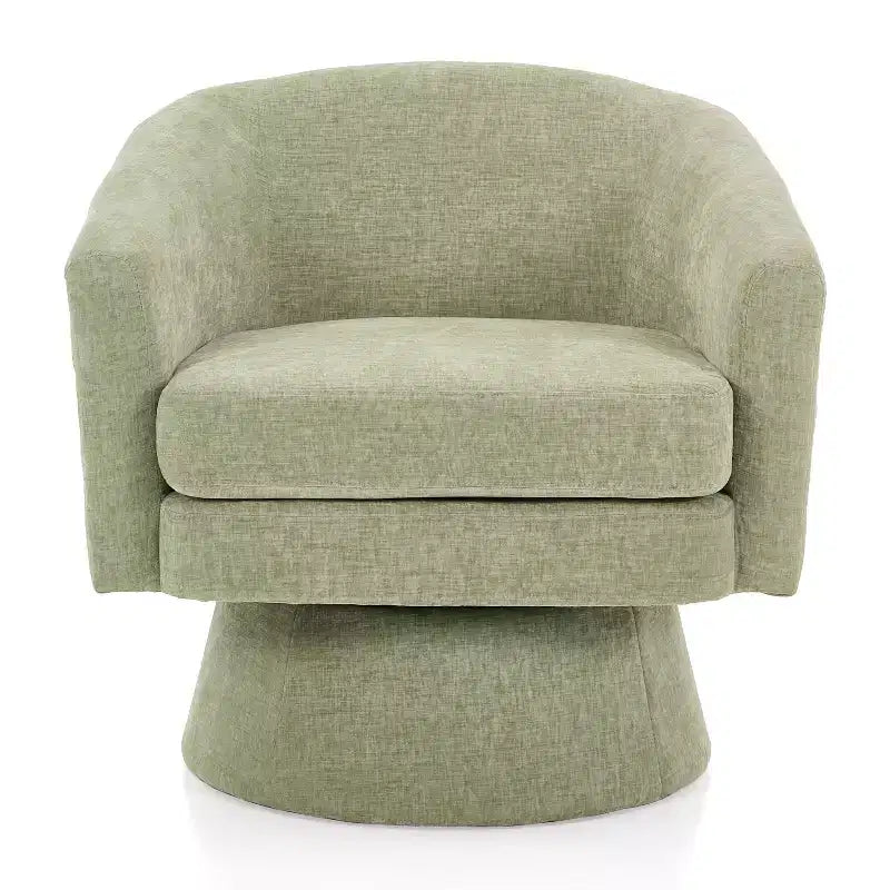 Fauteuil rembourré en chenille pivotant à 360° Christopher Knight Home Aether avec coussin