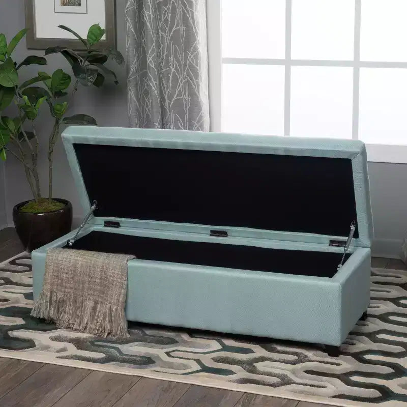 Banc ottoman de rangement capitonné contemporain Gannon GDFStudio