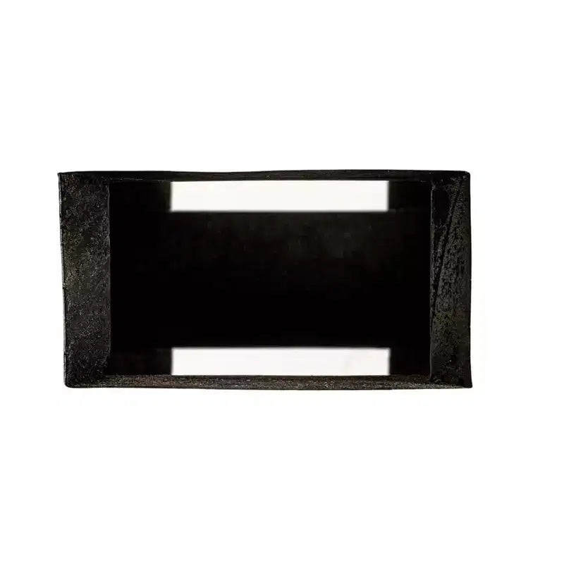 Tabouret rond en bois de mindi Storied Home avec surface texturée, noir